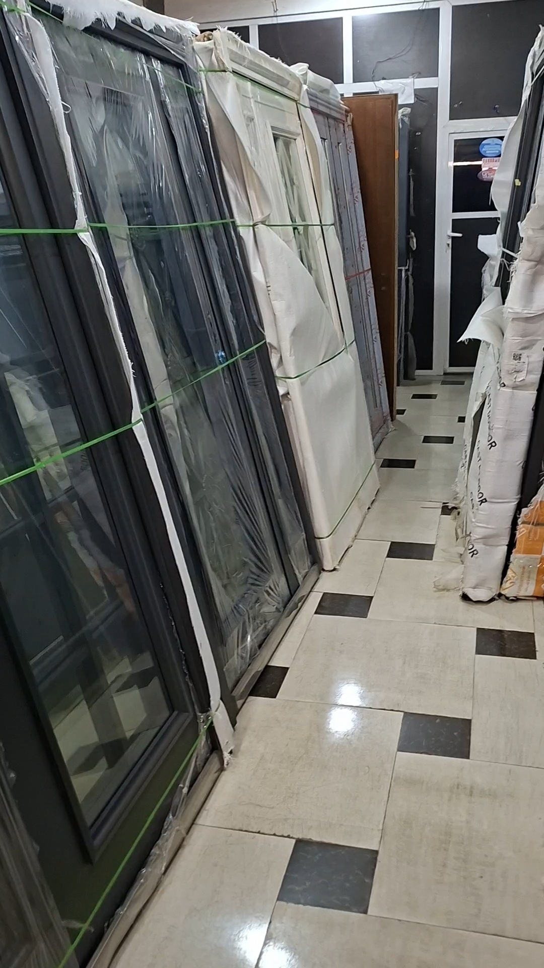 Doors on display inside the SONFAN showroom